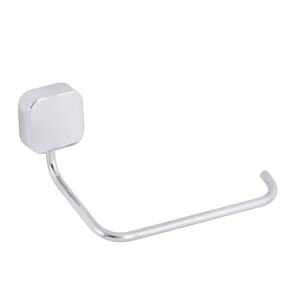 Porta Papel Higiênico Metal Simples Prata Brilhante Pix Deca