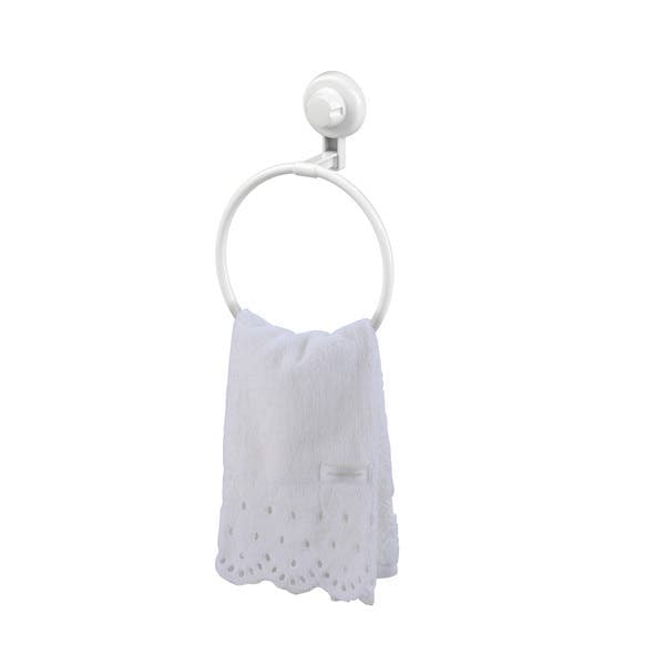 Porta Toalha Rosto e Banho Argola Branco