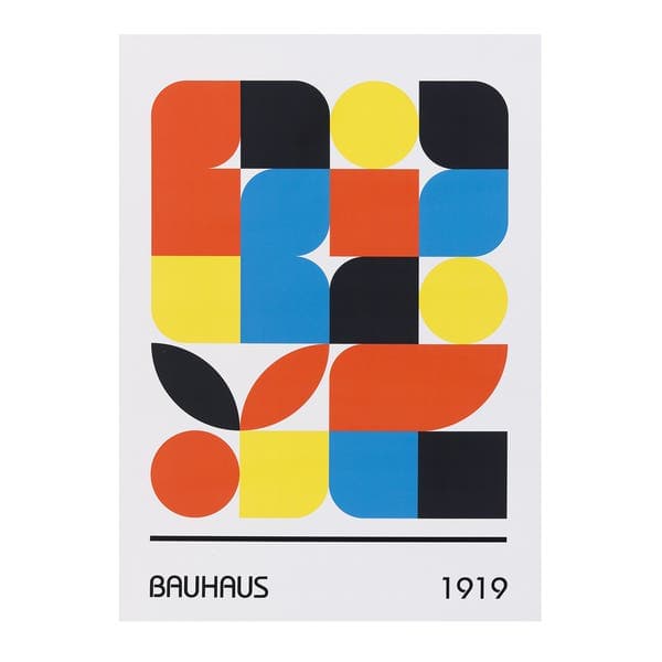 Pôster Bauhaus Decora 1919 Multicolorido 70x50cm Outlet dos Quadros