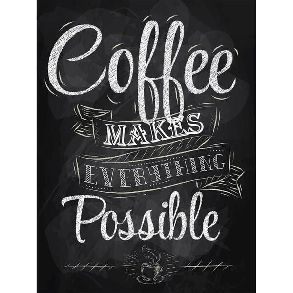 Poster Coffee Makes Preto 30x40cm Arte Própria
