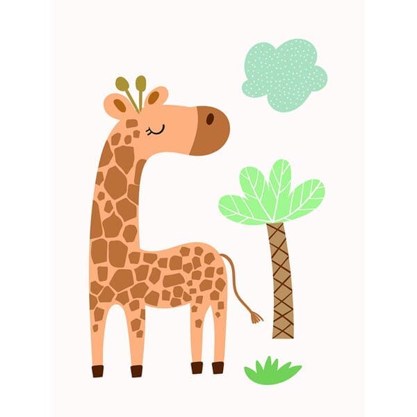 Poster Girafa Multicolorido 30x40cm Arte Própria