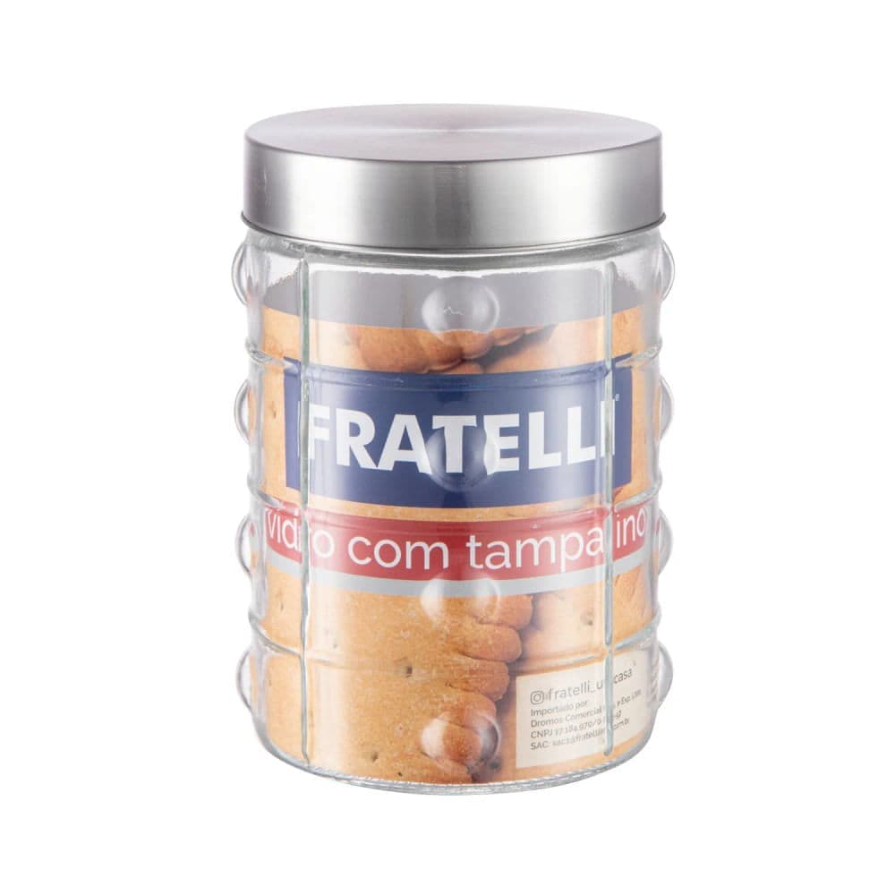 Pote de Vidro com Tampa De Inox 1,260mL - Fratelli