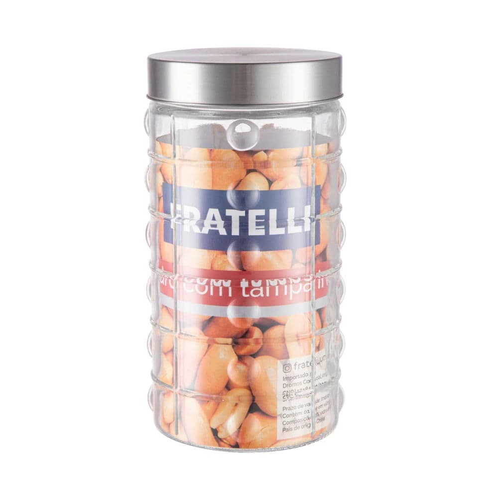Pote de Vidro com Tampa De Inox 1,670mL - Fratelli