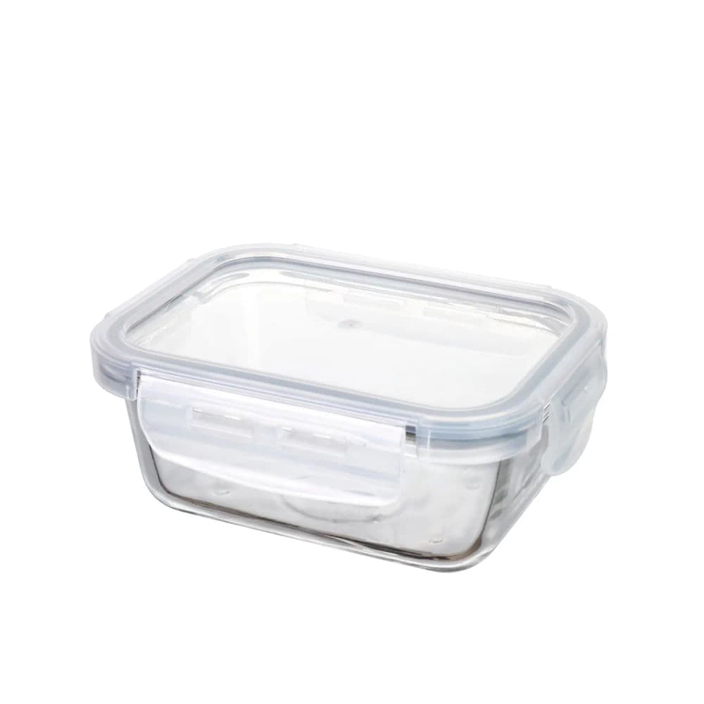 Pote de Vidro Hermético Retangular 330mL Transparente - Mozcada