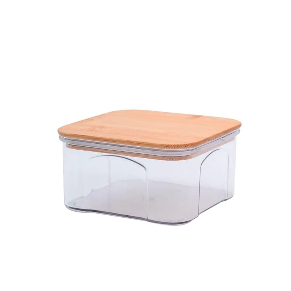 Pote para Mantimentos Transparente com Tampa em Bambu 450 mL - Oikos