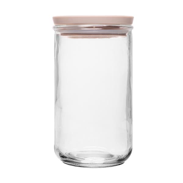 Pote Transparente Tampa Hermética Bege 1,4L 22x10,5x10,5cm Lyor