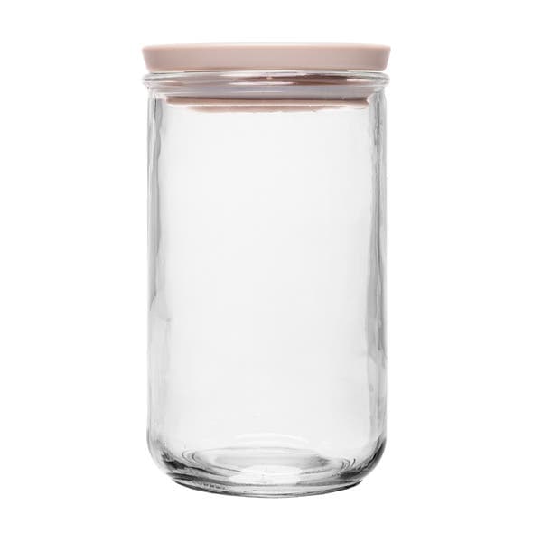 Pote Transparente Tampa Hermética Bege 1L 18x10,5x10,5cm Lyor