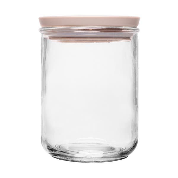 Pote Transparente Tampa Hermética Bege 700ml 13x10,5x10,5cm Lyor