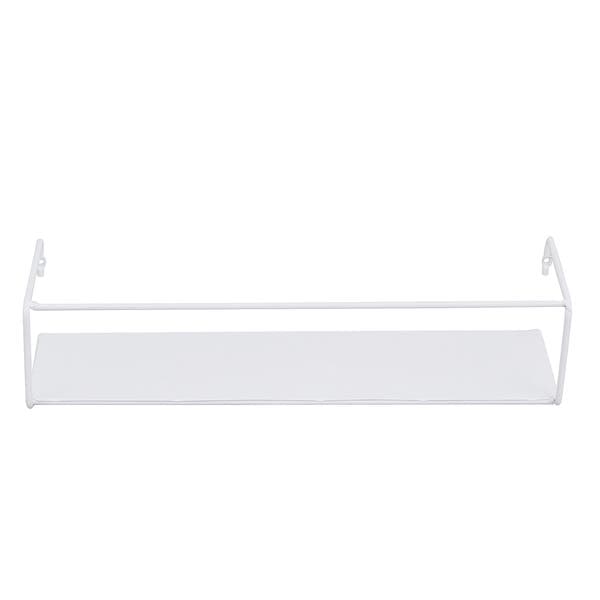 Prateleira com Suporte Embutido 45x12cm Branca Aço Silence Zamar