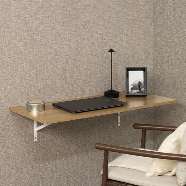 Prateleira de Madeira MDP Freijó 90x40cm Decoração Spaceo