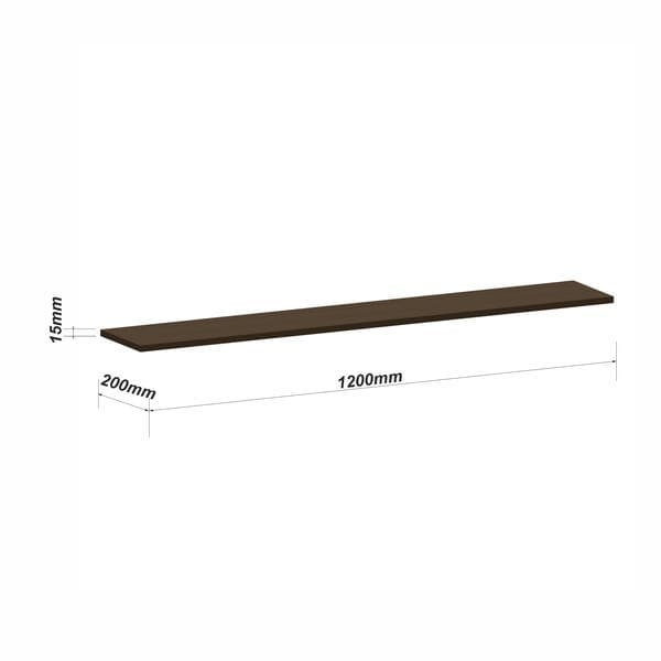 Prateleira de Madeira MDP Nogueira UV 120x20cm Luciane