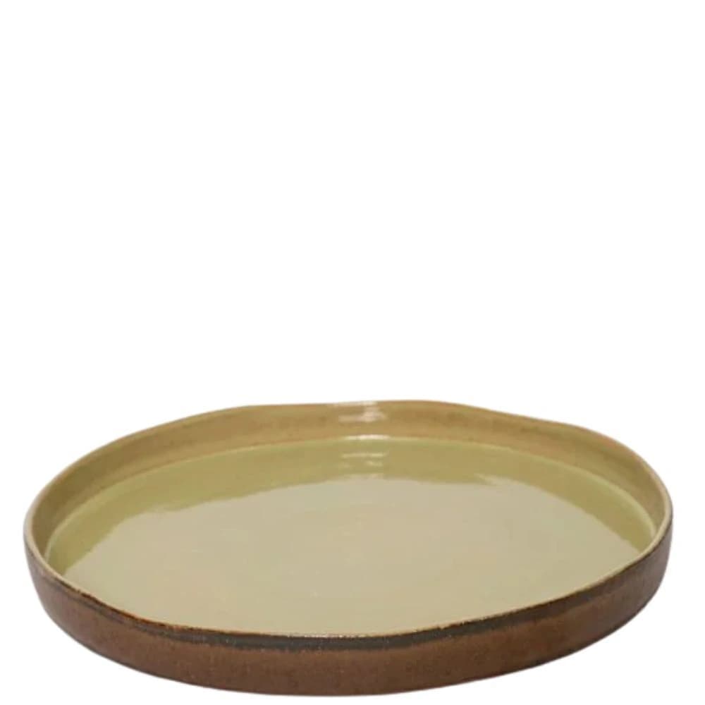 Prato para Bolo de Cerâmica Verde Oliva 30cm