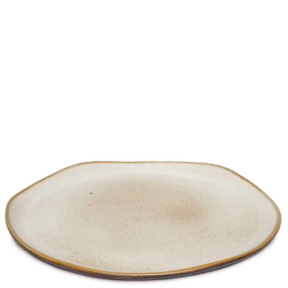 Prato Raso de Cerâmica Off White 25cm