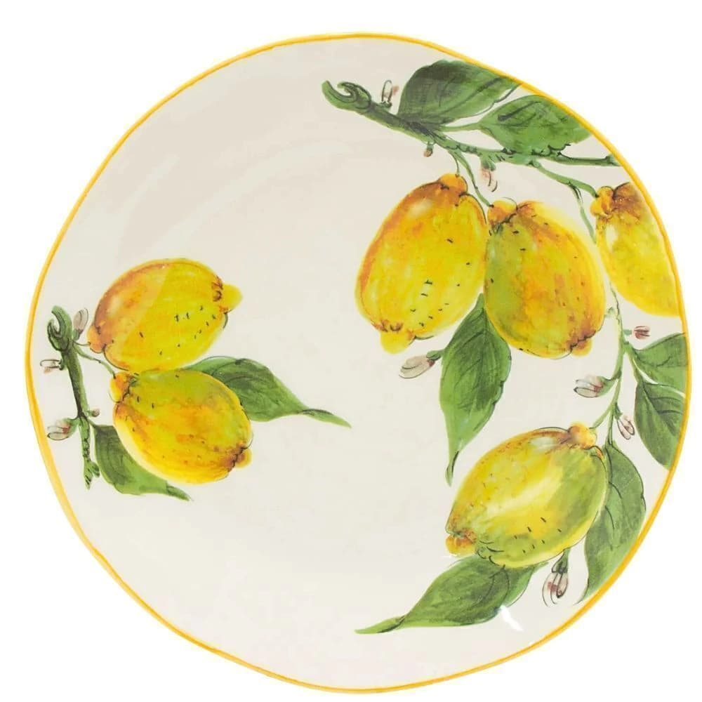 Prato Raso de Porcelana Lemon Garden 29cm 6pçs