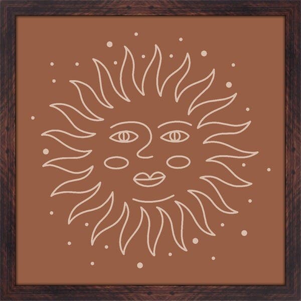 Quadro Decorativo Sol Colorido sem Vidro 40x40x2cm Tropical