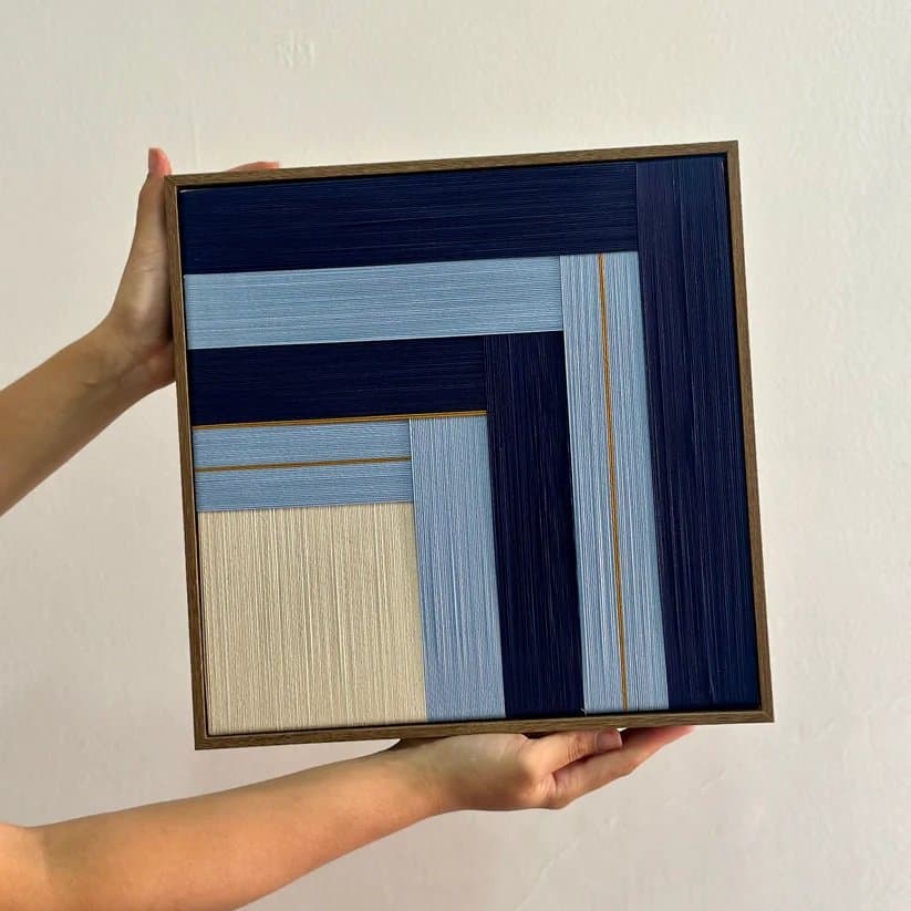 Quadro Lineas Azul Marinho Estudio Vik 20 x 20 cm