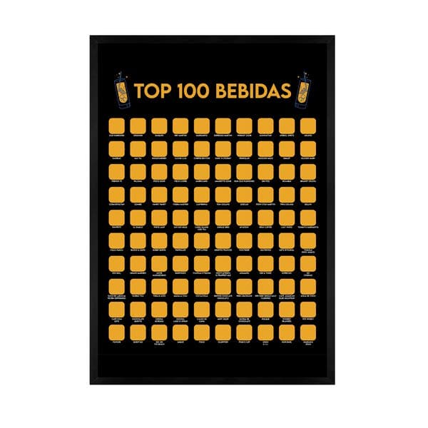 Quadro Raspadinha Top Bebida Preto 70x50cm Outlet dos Quadros