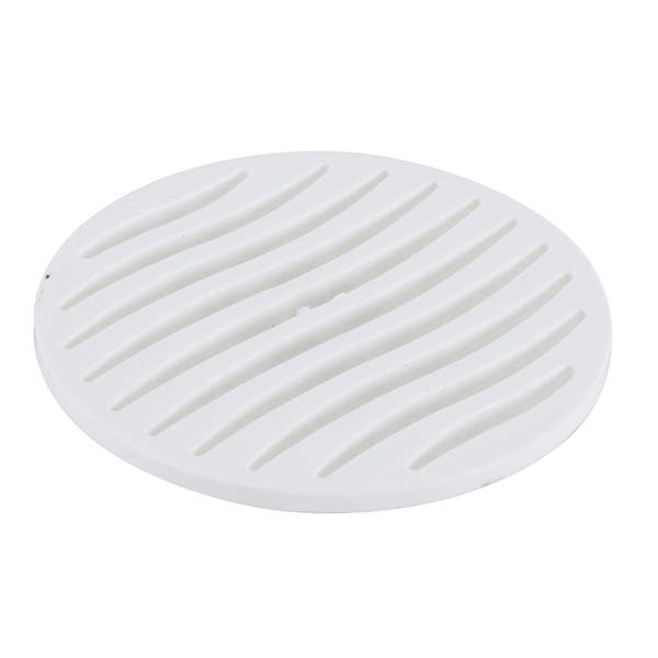 Ralo Simples de Banheiro 10x10cm Polietileno Branco Redondo Tigre