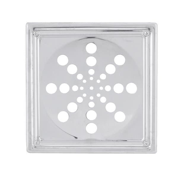 Ralo Simples de Banheiro 15x15cm Aço Inox Cromado Quadrado Equation