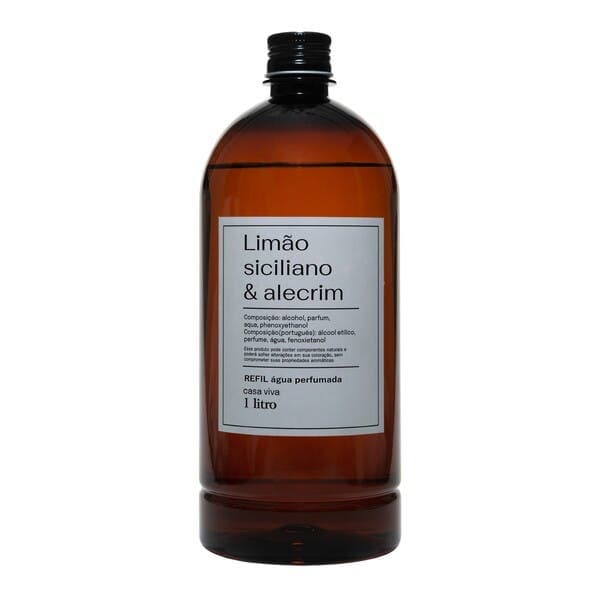 Refil Água Perfumada Limão Siciliano & Alecrim 1000ml Casa Viva