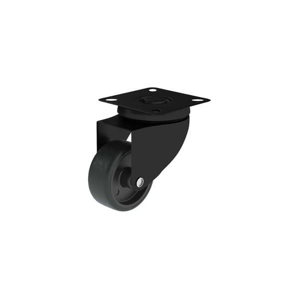 Rodízio de Plástico sem Freio Preto 75mm até 60kg Standers