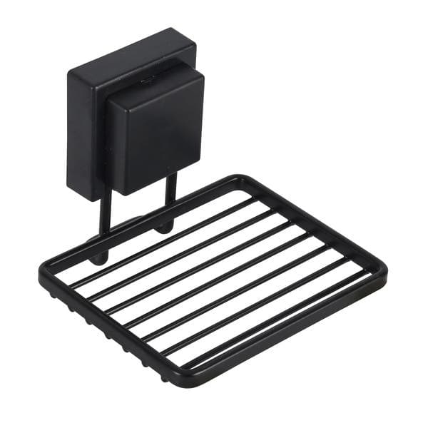 Saboneteira Black Square de Ventosa Preto Fosco Future