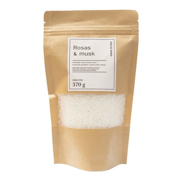 Sachê Sais de Banho 370ml Rosas e Musk Casa Viva