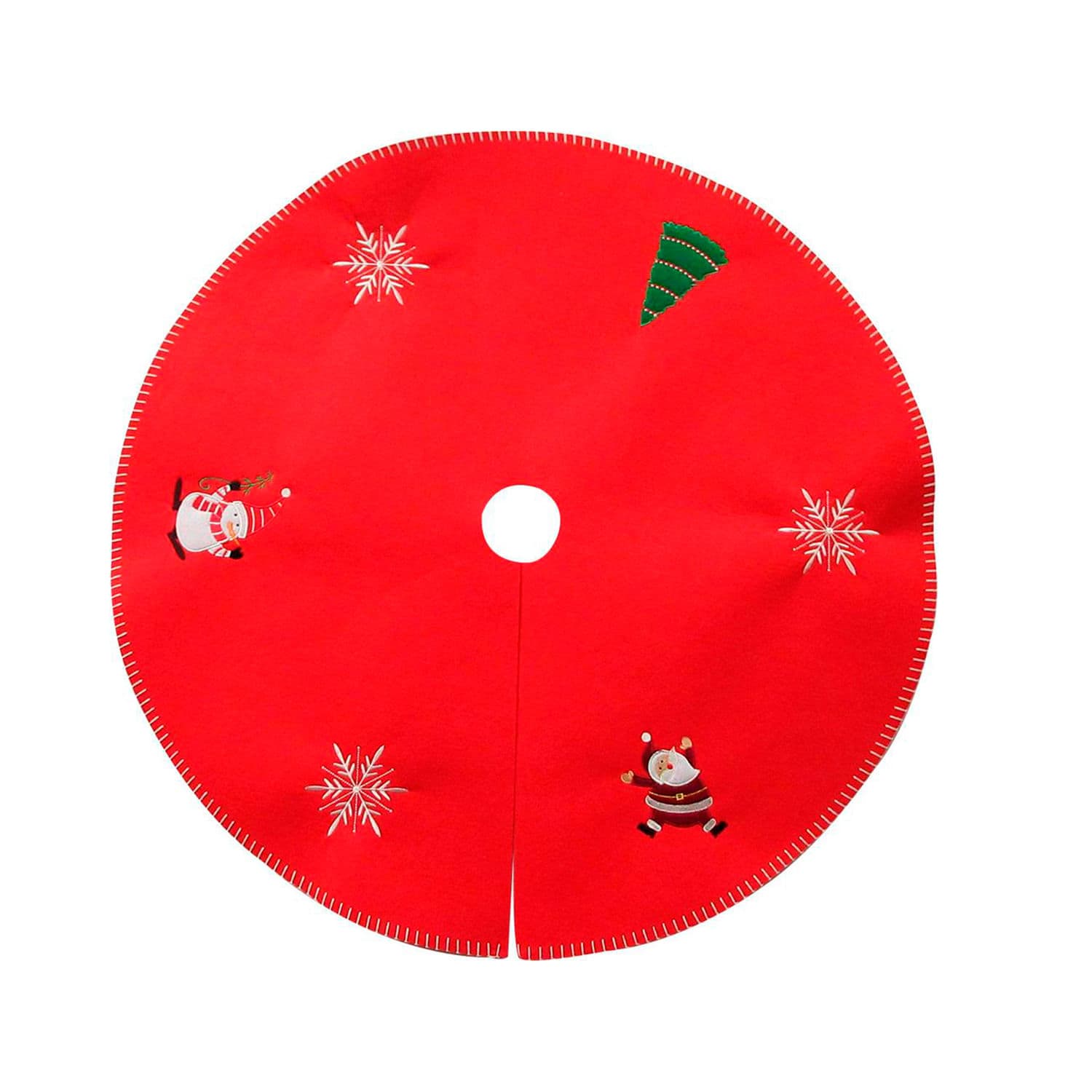 Saia para Árvore de Natal Feltro 80cm Vermelho - Yangzi