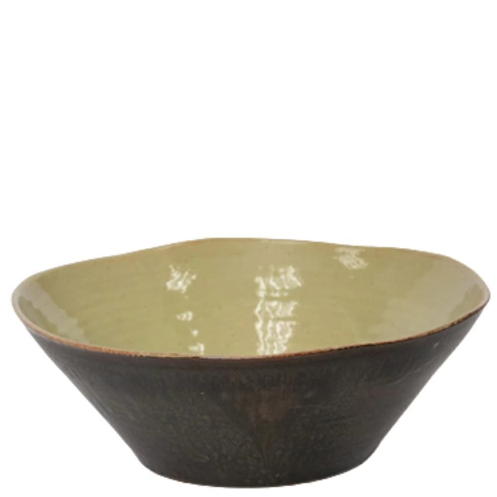 Saladeira de Cerâmica Verde Oliva 31x11cm