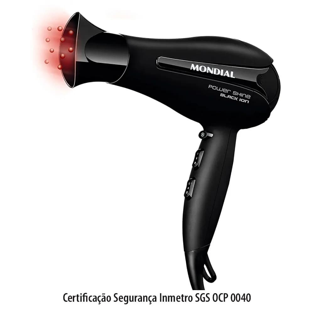 Secador de Cabelos Mondial Power Shine Black — Secador de Cabelos Mondial Power Shine Black · Ref. 3253