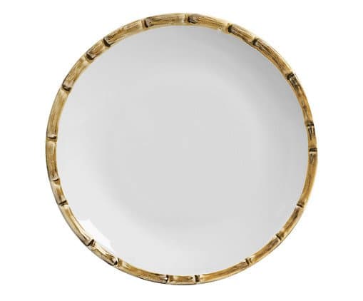 Sousplat Bambu Scalla Cerâmica Branco