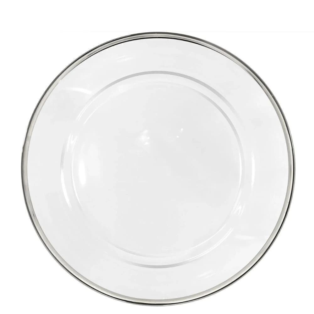 Sousplat de Vidro Silver 33cm
