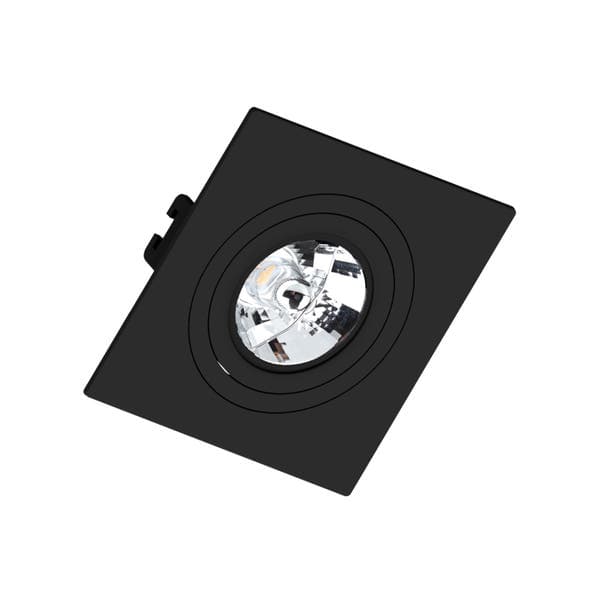 Spot de Embutir Quadrado AR70 Preto Save Energy