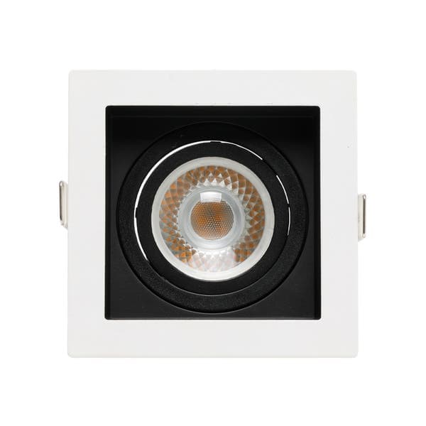 Spot de Embutir Quadrado Branco Recuo Preto Dicroica Save Energy