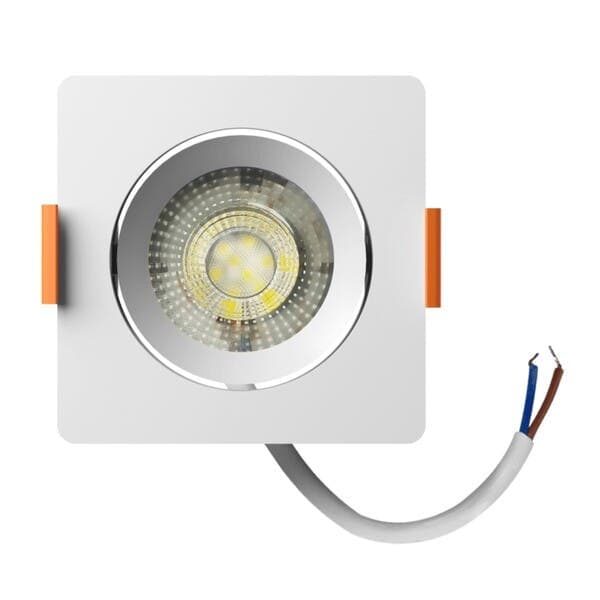 Spot Embutir Led Quadrado 3W Luz Neutra LLUM Bronzearte Easy Branco