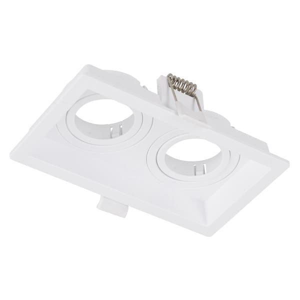 Spot Embutir Retangular 2 Lâmpadas MR11 Save Energy Branco