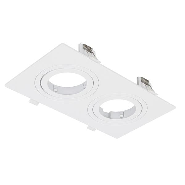Spot Embutir Retangular 2 Lâmpadas PAR20 Save Energy Branco
