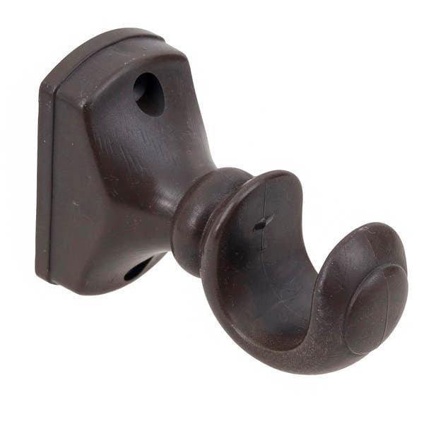 Suporte de Varão de Cortina Simples 28mm Plástico Imbuia Belchior