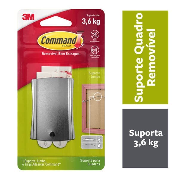 Suporte para Quadros Jumbo 3,6 kg Prata Command 3M 1 unidade