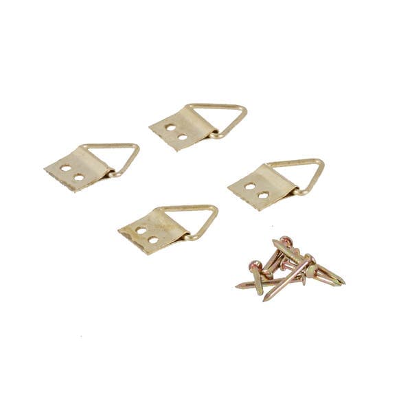 Suporte Triângulo para Quadro 13x17mm Aço Dourado 4 peças