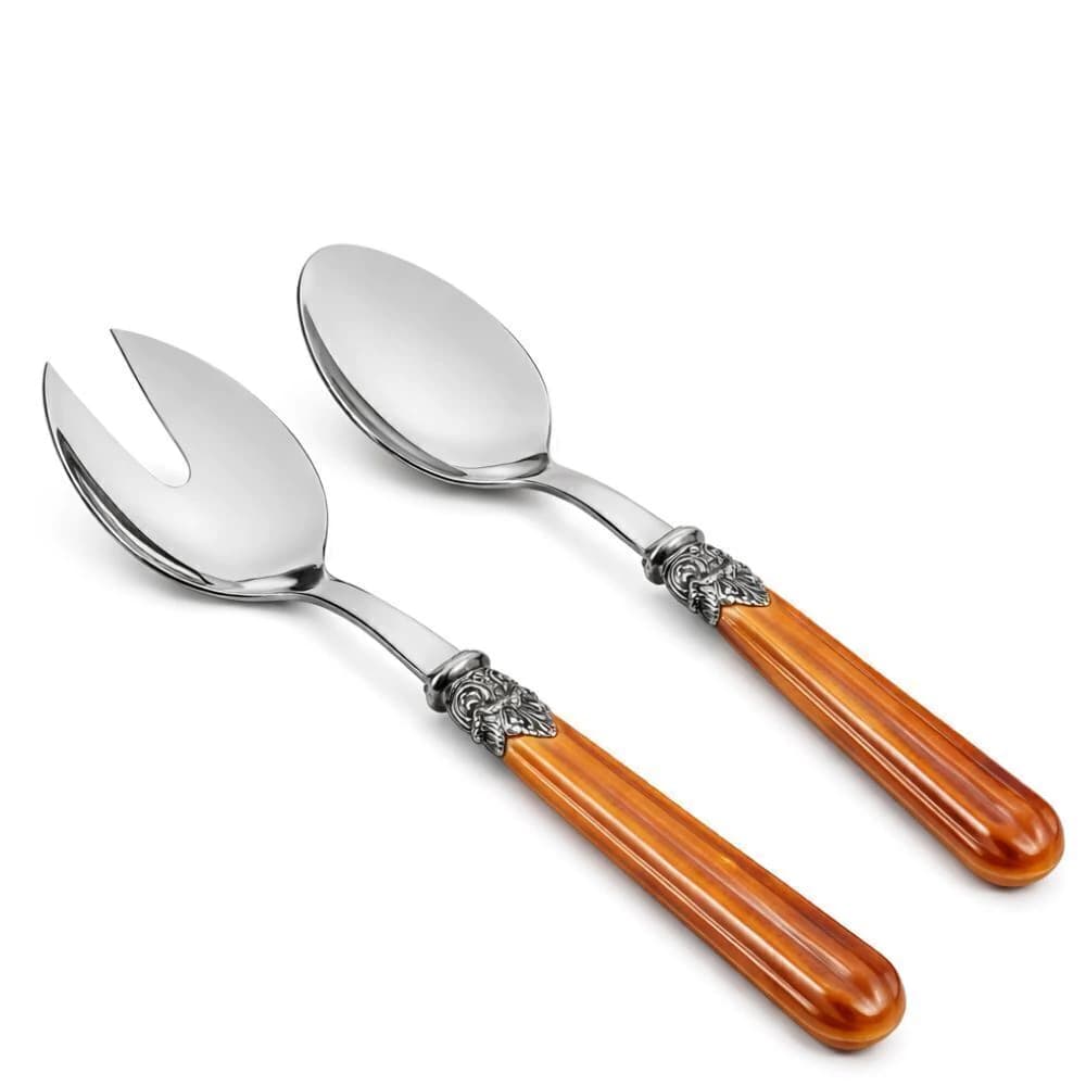 Talher para Salada de Aço Inox Eme Versailles Caramel 2pçs