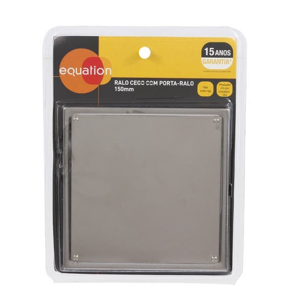 Tampa Cega Quadrada Grande com Caixilho Inox 304 Cromada Equation