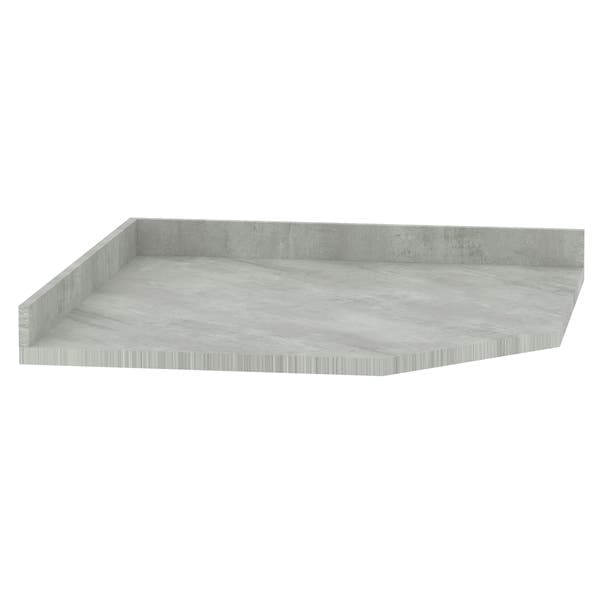 Tampo para Gabinete Canto Diagonal 76cm Concreto Prime Luciane