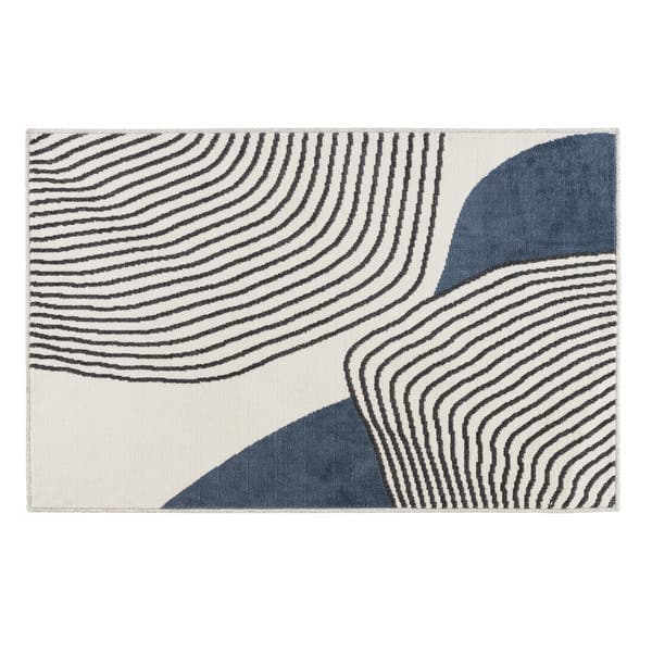 Tapete Abstrato Retangular 1.00X1.50m Pampulha Azul
