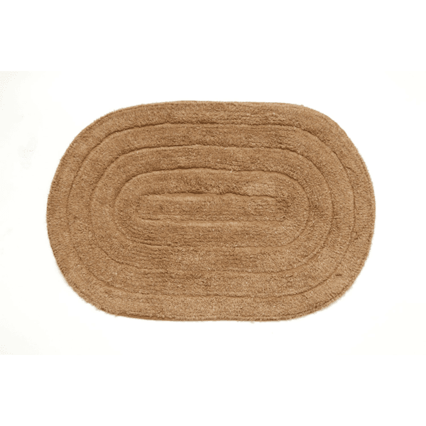 Tapete de Banheiro Allegro Algodão Oval Bege 1 Peça 40x60cm Kapazi