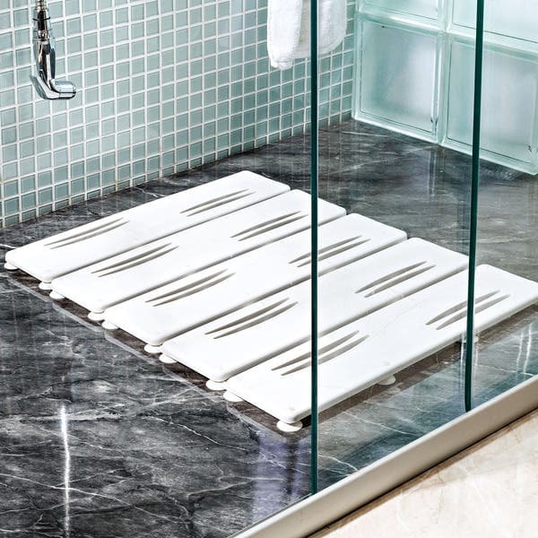 Tapete de Box Antiderrapante Estrado Plástico Branco 42x55cm Astra