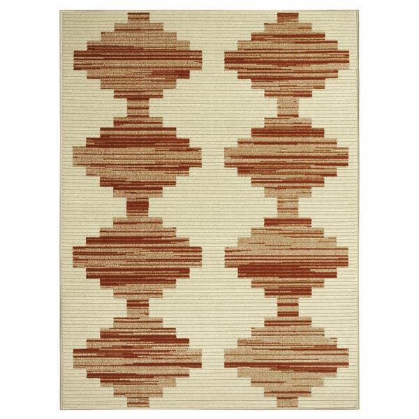 Tapete Desert Chevron Bege e Tijolo 2,00x1,50m Inspire