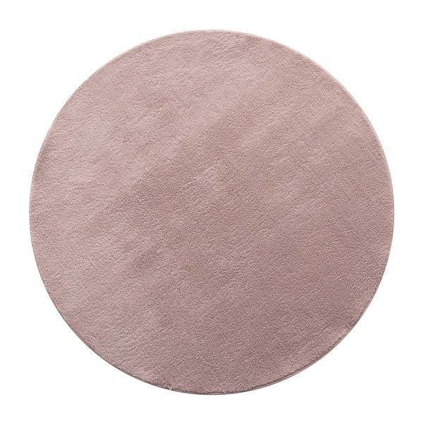 Tapete Liso Redondo Poliéster Rose Internas 150x150 Jolitex