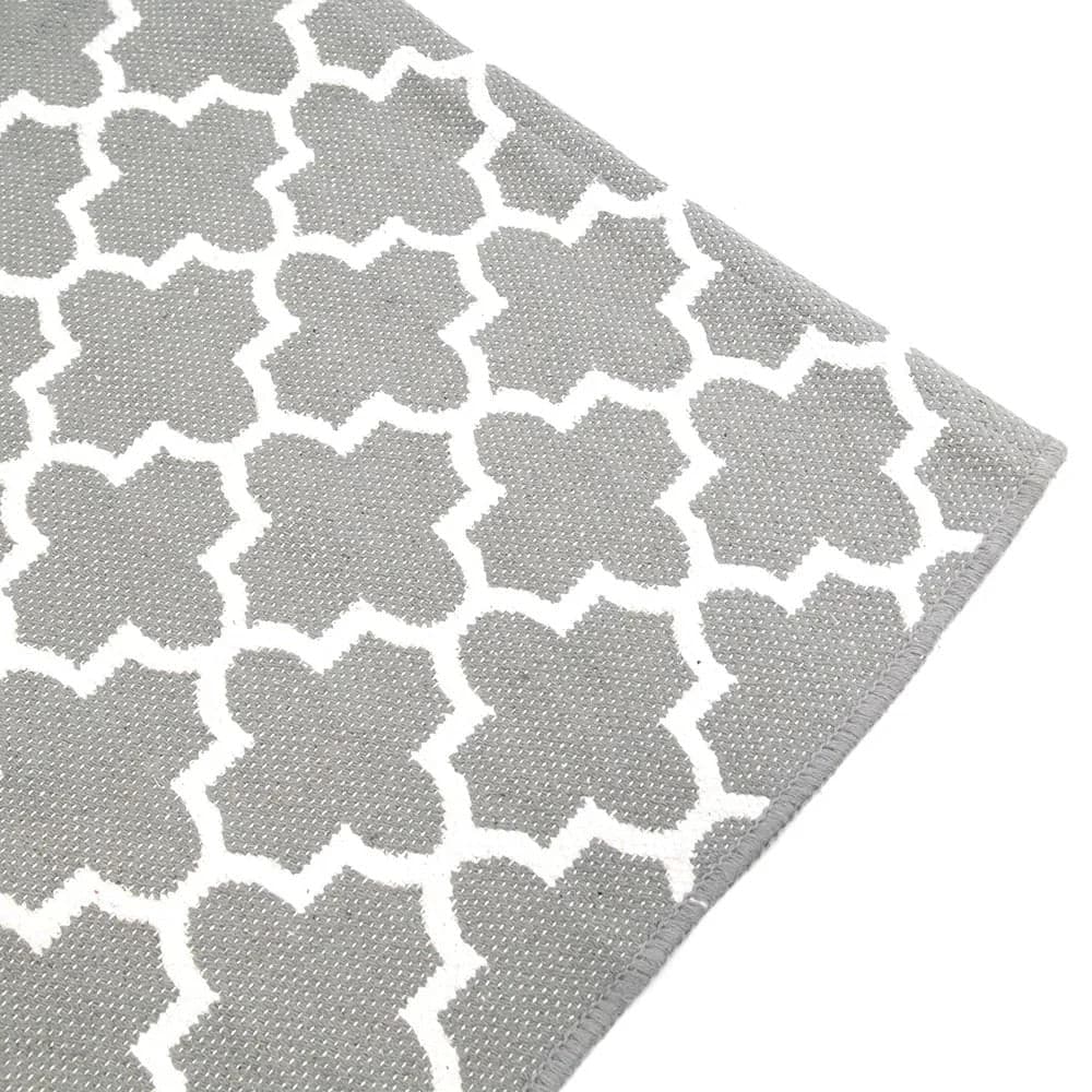 Tapete para Sala Jacquard Souk 100x150cm Cinza - Comoditá