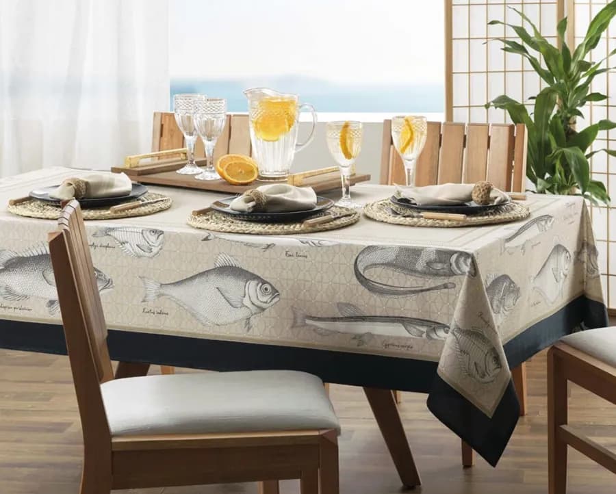 Toalha de Mesa Karsten Antiformiga Salina - Retangular - 1.40x2.10m